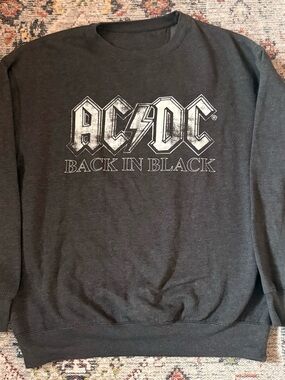 AC/DC Black Crewneck Sweatshirt with White Logo